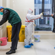 This photo taken on January 26, 2020 shows medical staff members wearing protective clothing to help stop the spread of a deadly virus which began in Wuhan in China’s central Hubei province.